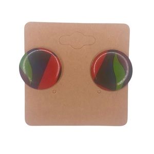 Round Multicolored Pierced Earrings